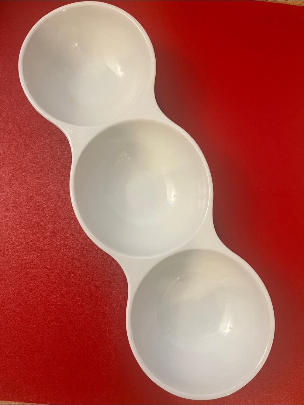 Nanette Lepore relish dish triple round porcelain ceramic 14.70” L 4.85”W 2”H
